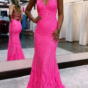Hot pink professionally sewn dress